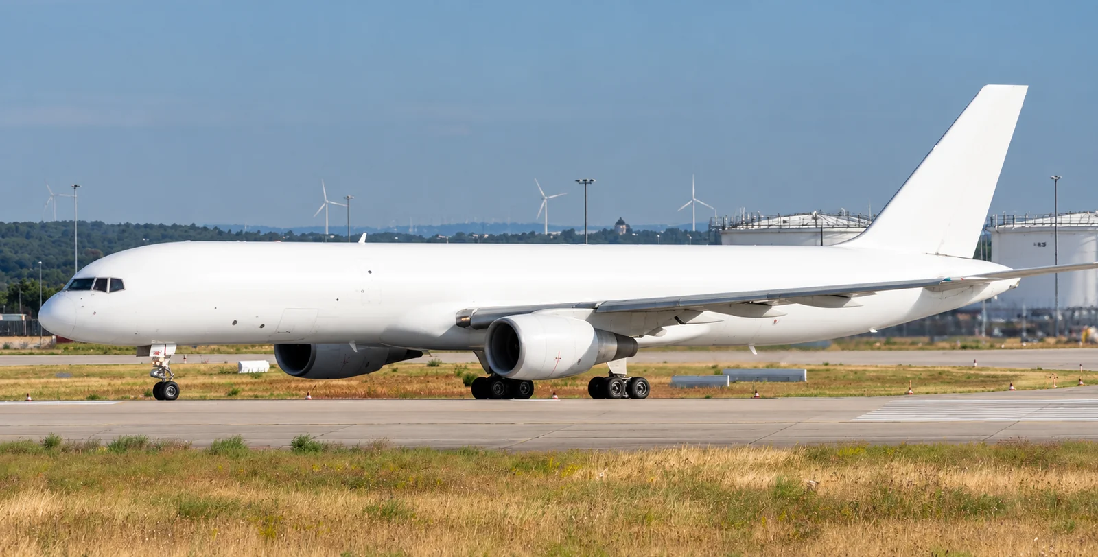Boeing 757-200F cargo aircraft on the airport apron